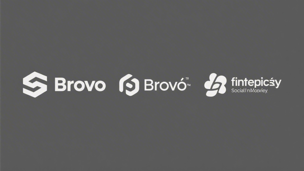Minimalistic grayscale logos of several fictional Brno startups arranged in a horizontal line, clean typography, neutral branding style for social proof